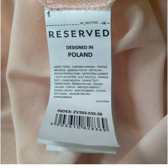 💗 Pink Floral Sheer Lined Midi Length Dress by Reserved • Designed in Poland • - Picture 6 of 7